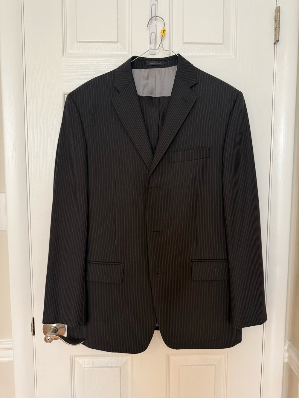 Calvin Klein Black Pinstripe Single-Breasted Suit